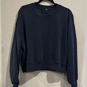 lululemon athletica black Logo Crew Sweatshirt